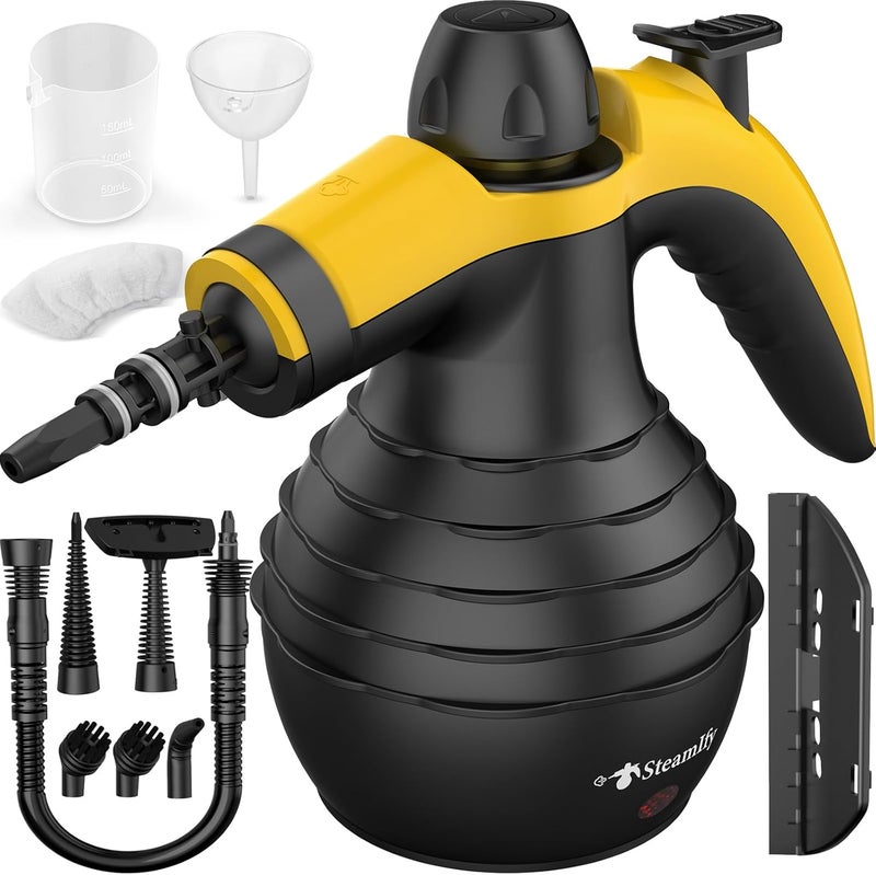 STEAMIFY Pressurized Handheld Steam Cleaner with 10pcs Accessories & Safety Lock, Multi-Purpose & Powerful Home Use Steamer for Cleaning, Car, Bathroom, Shower, Upholstery, Grout, Window - Image 1